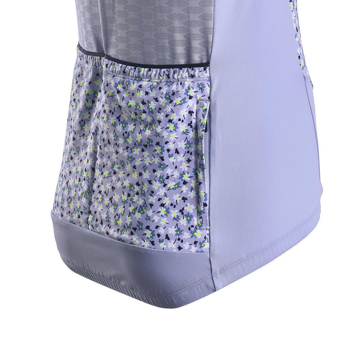 Womens Cycling Short-Sleeved Jersey - 500 Sunplant, Blue, , large image number 14