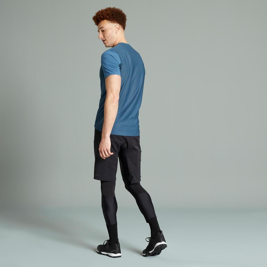 Mens Short-Sleeved Mountain Bike Jersey - Expl 100, Blue, No Color, medium