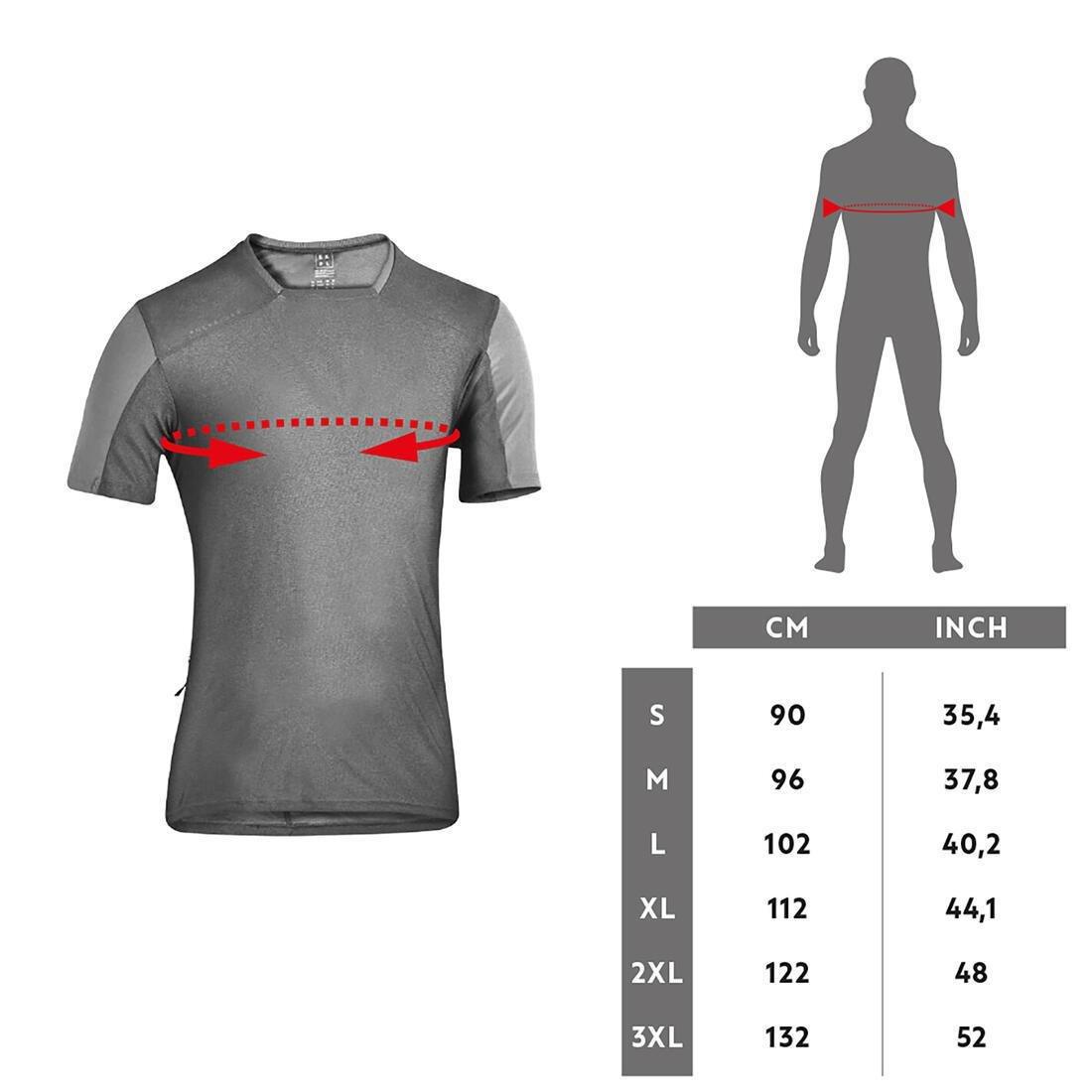 Mens Short-Sleeved Mountain Bike Jersey - Expl 100, Blue, No Color, large image number 5