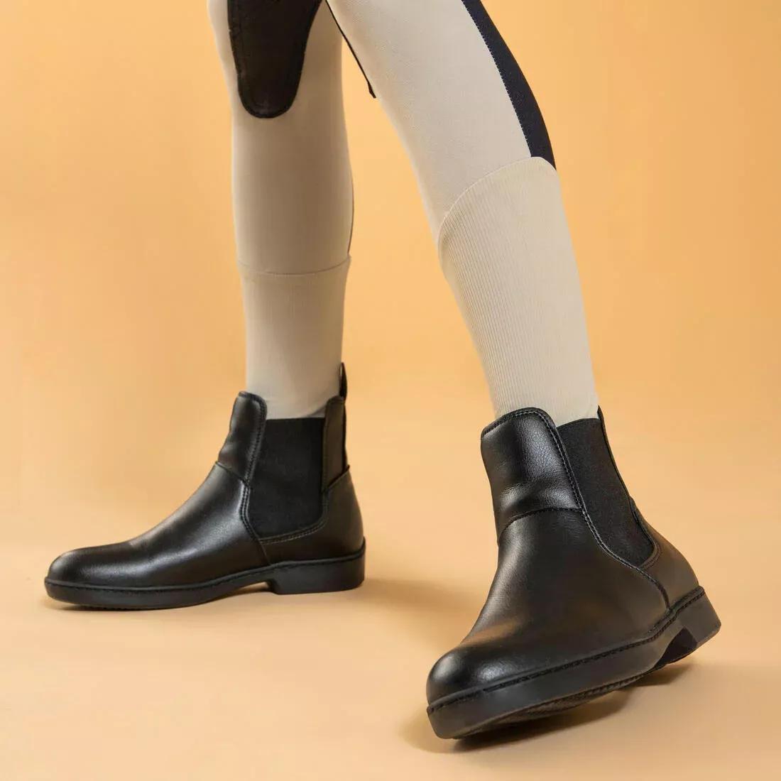 ORANGE CLAY Kids' Horse Riding Lightweight Mesh Jodhpurs with Grippy Suede Patches 500, , large image number 7