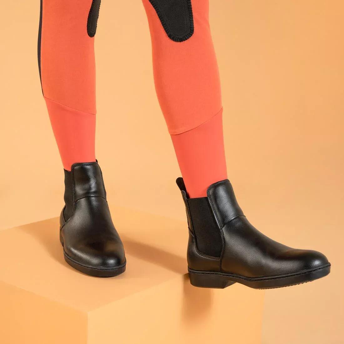 ORANGE CLAY Kids' Horse Riding Lightweight Mesh Jodhpurs with Grippy Suede Patches 500, , large image number 13