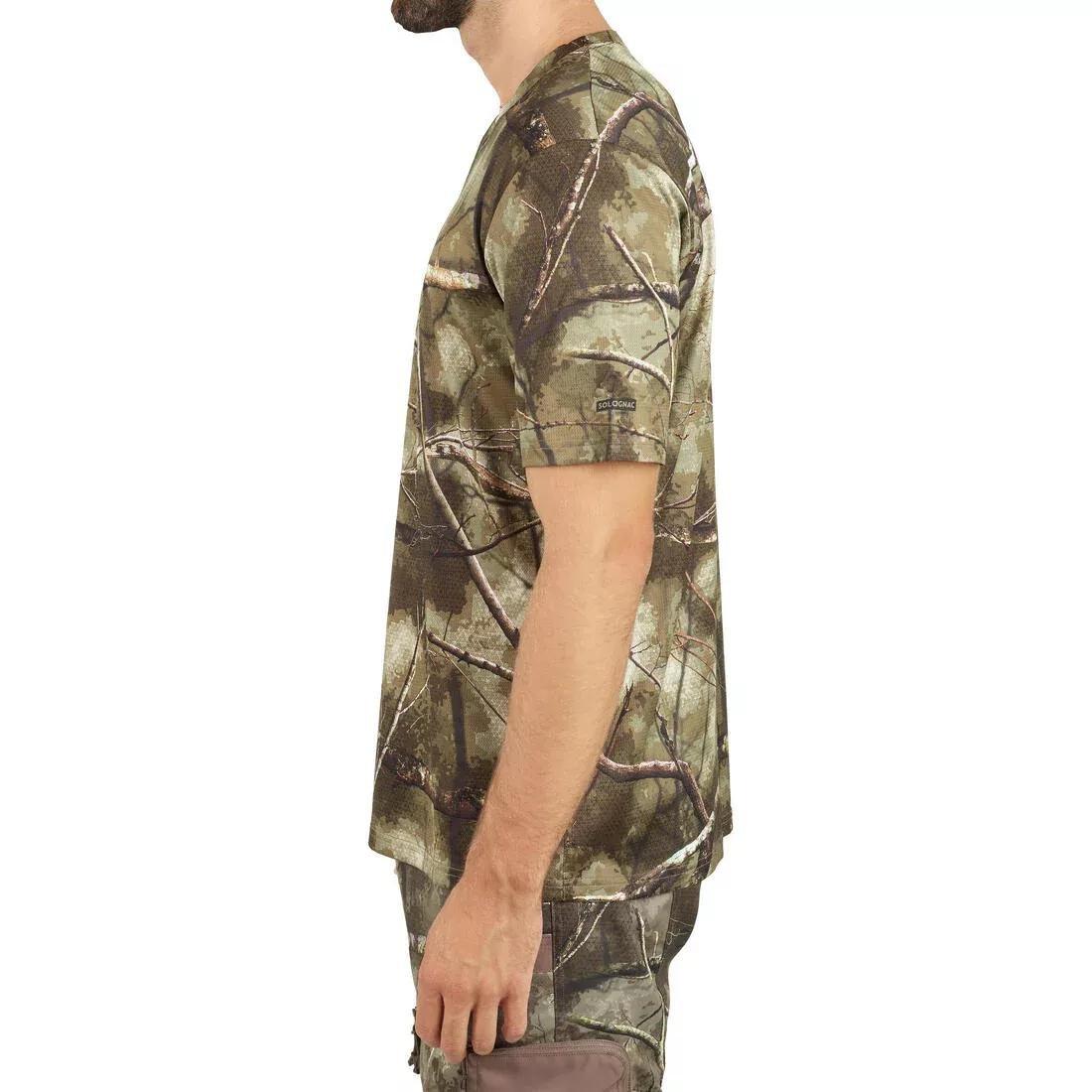 Short-Sleeve Breathable Country Sport T-Shirt - Treemetic 100 Camouflage, Multicolour, 5401_000, large image number 0