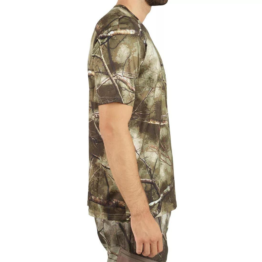 Short-Sleeve Breathable Country Sport T-Shirt - Treemetic 100 Camouflage, Multicolour, 5401_000, medium