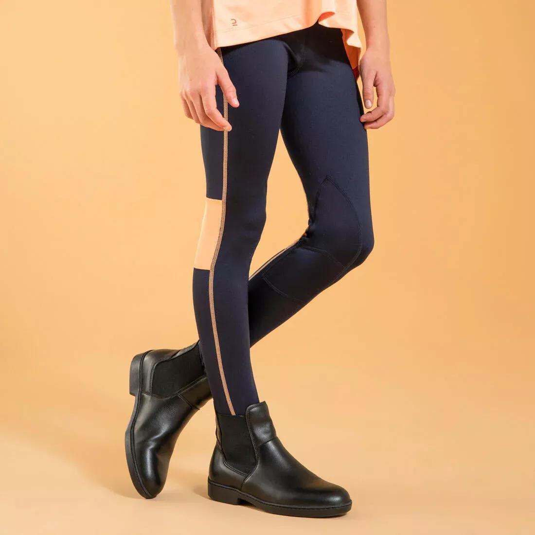 Kids Unisex Light Horse Riding Leggings - 100, Blue, , large image number 0