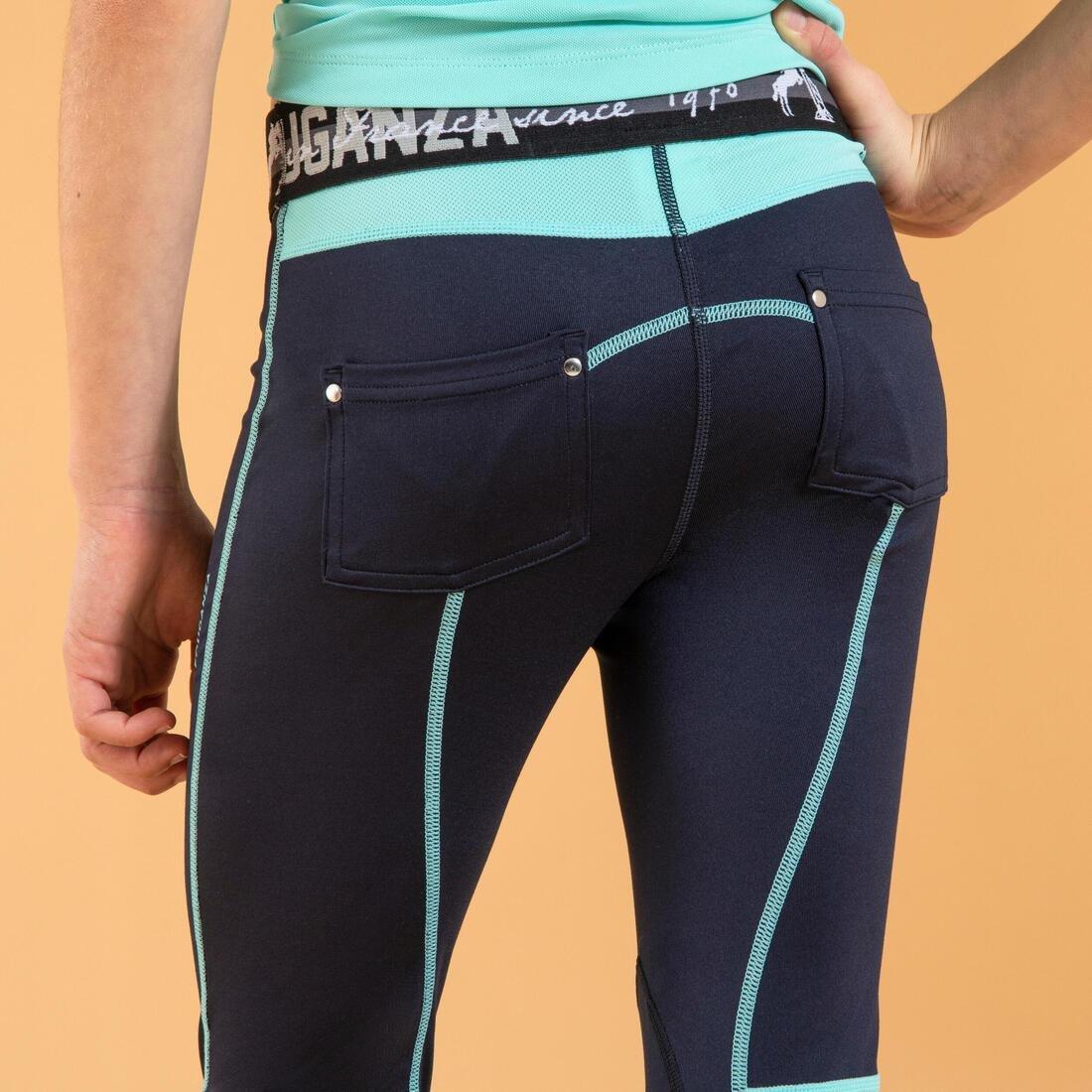 Kids Unisex Light Horse Riding Leggings - 100, Blue, , large image number 4
