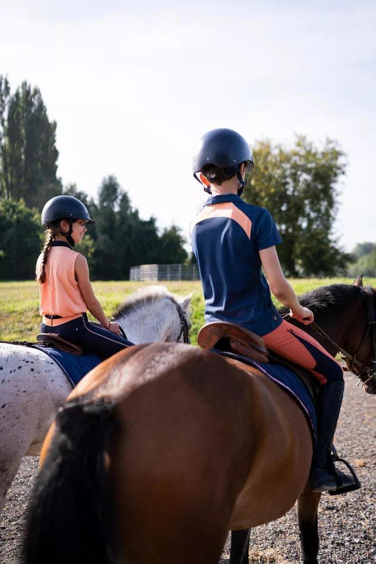 Horse Riding Short-Sleeved Polo Shirt - 500, Navy, No Color, large image number 13