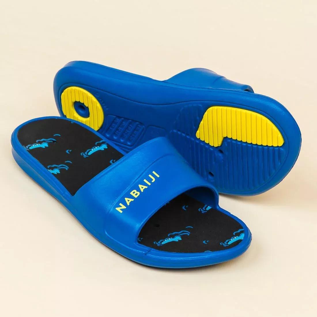 NABAIJI - Kids Pool Derby Printed Sandals Slap - 500, Blue