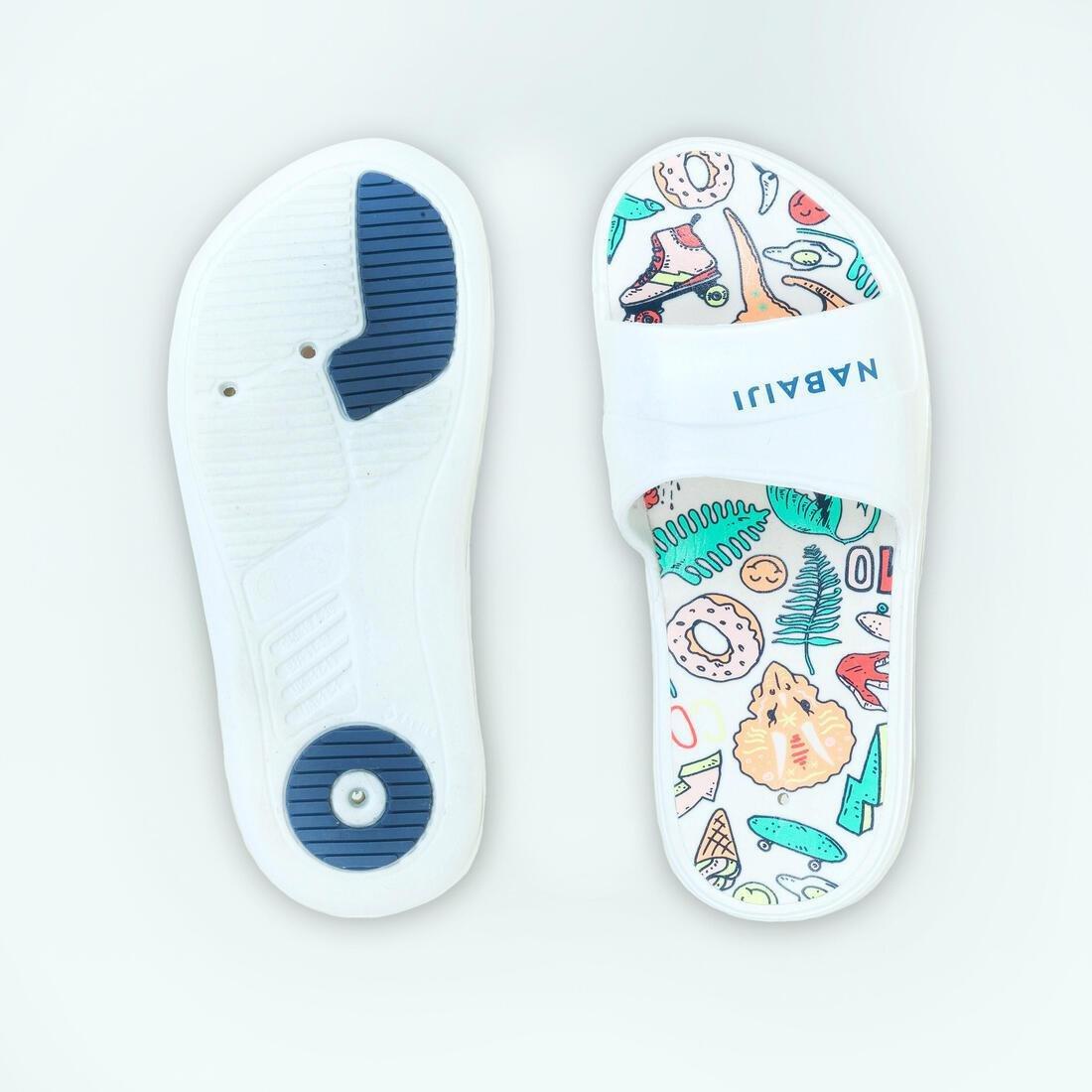 Kids Unisex Pool Derby Printed Sandals Slap - 500, Blue, , large image number 13