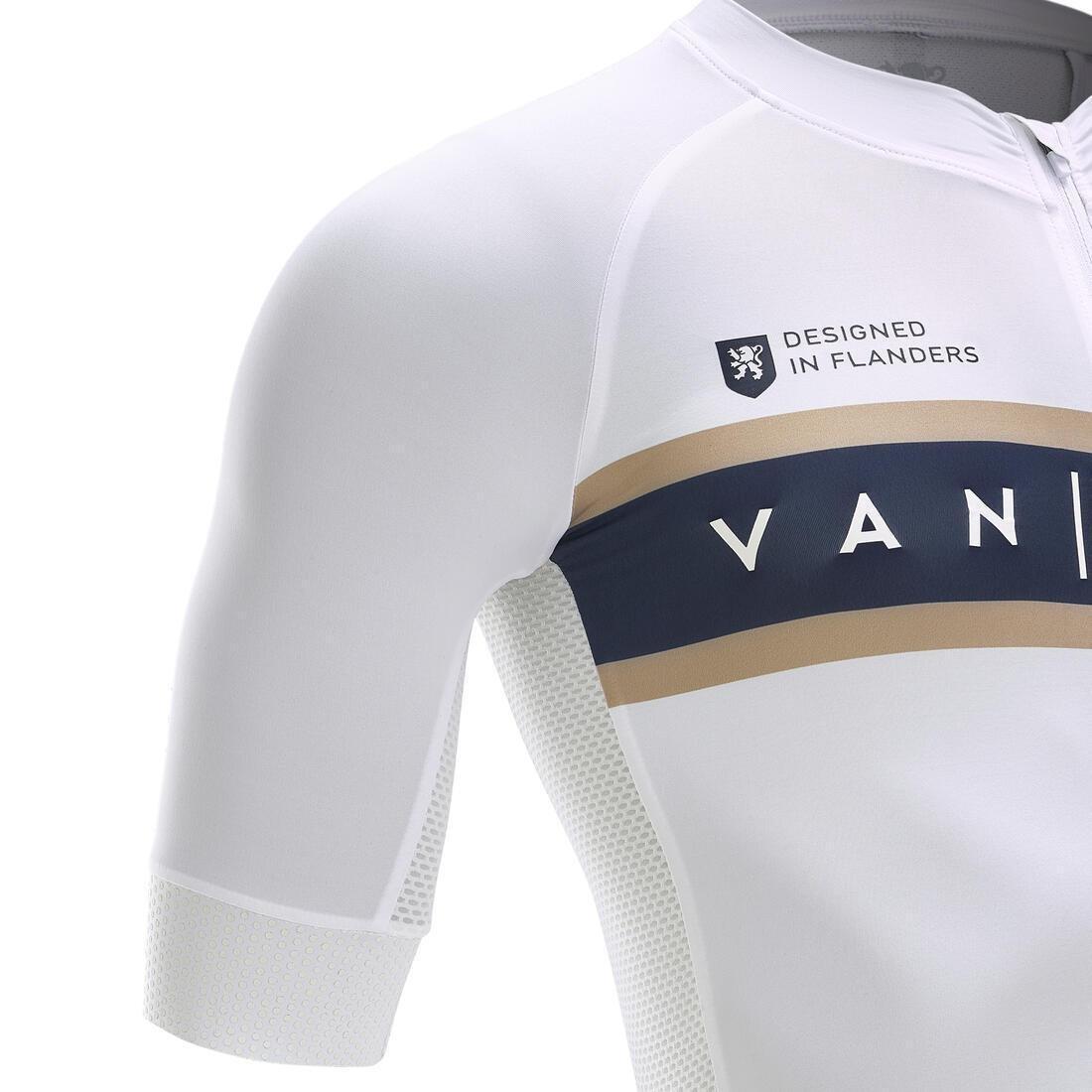 VAN RYSEL Mens Short Sleeved Road Cycling Summer Jersey White Azadea Qatar