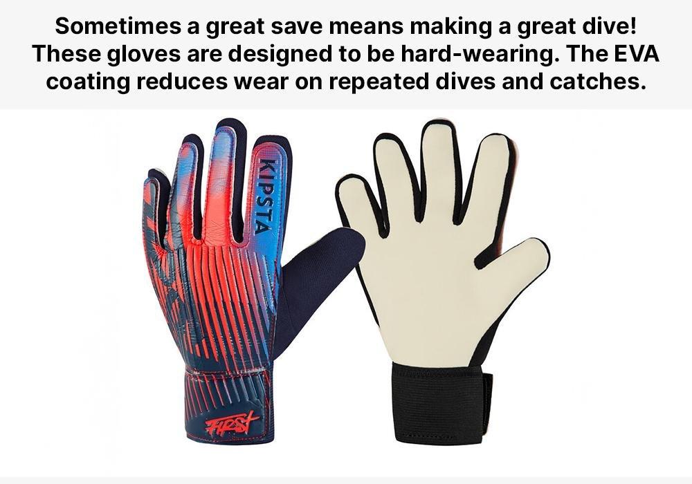 Kids Unisex Football Goalkeeper Gloves First, Navy, , large image number 16