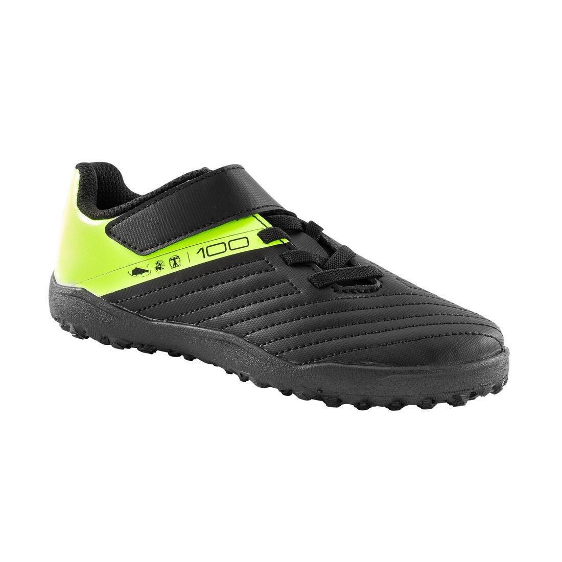 KIPSTA - Kids Boys Rip-Tab Turf Football Boots - 100 Easy Tf, Black