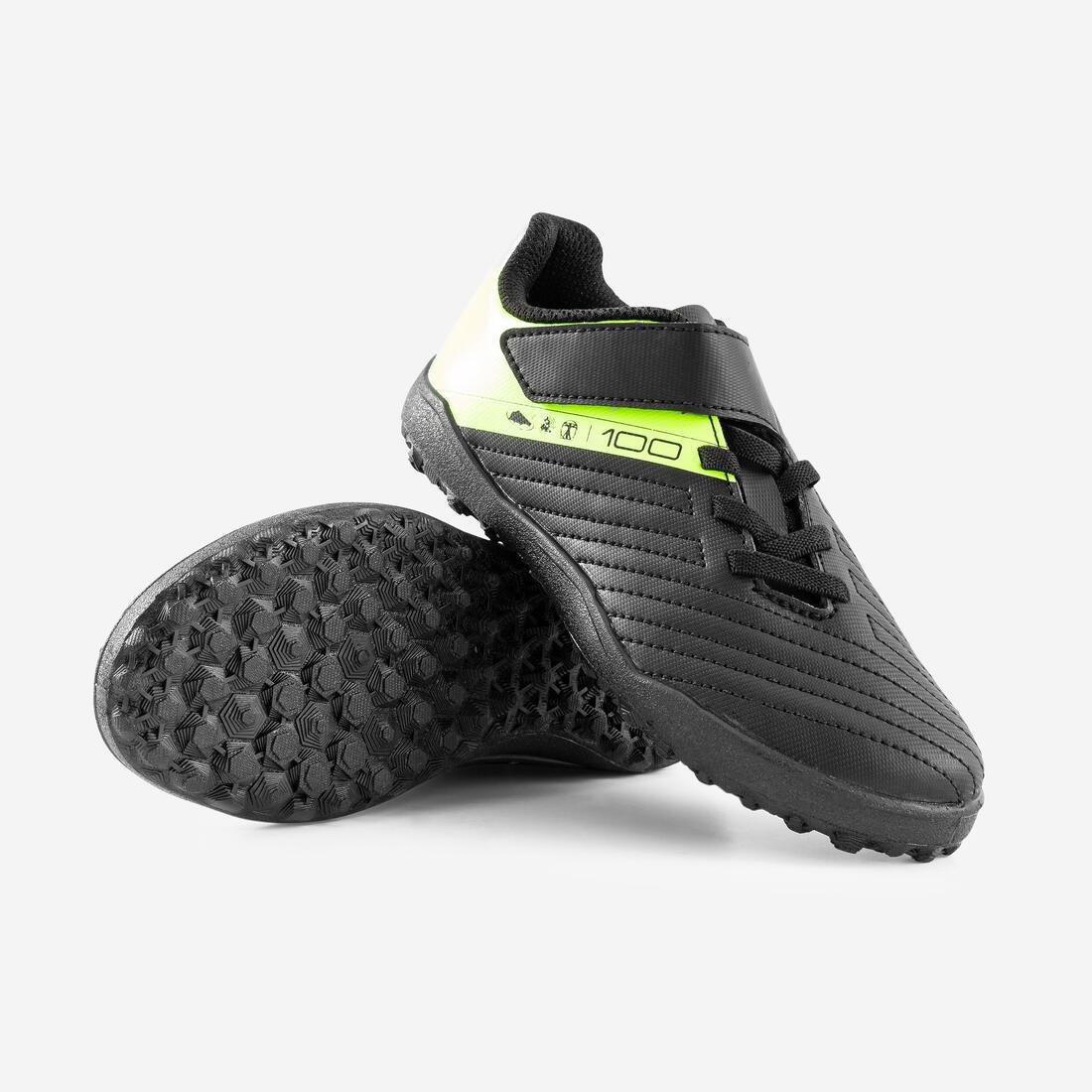 Kids Boys Rip-Tab Turf Football Boots - 100 Easy Tf, Black, No Color, large image number 7