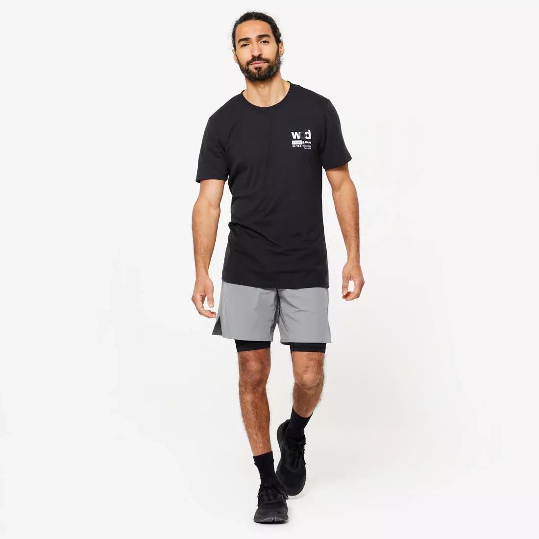 DOMYOS--SHORT 2 IN 1 GREY, , large image number 2