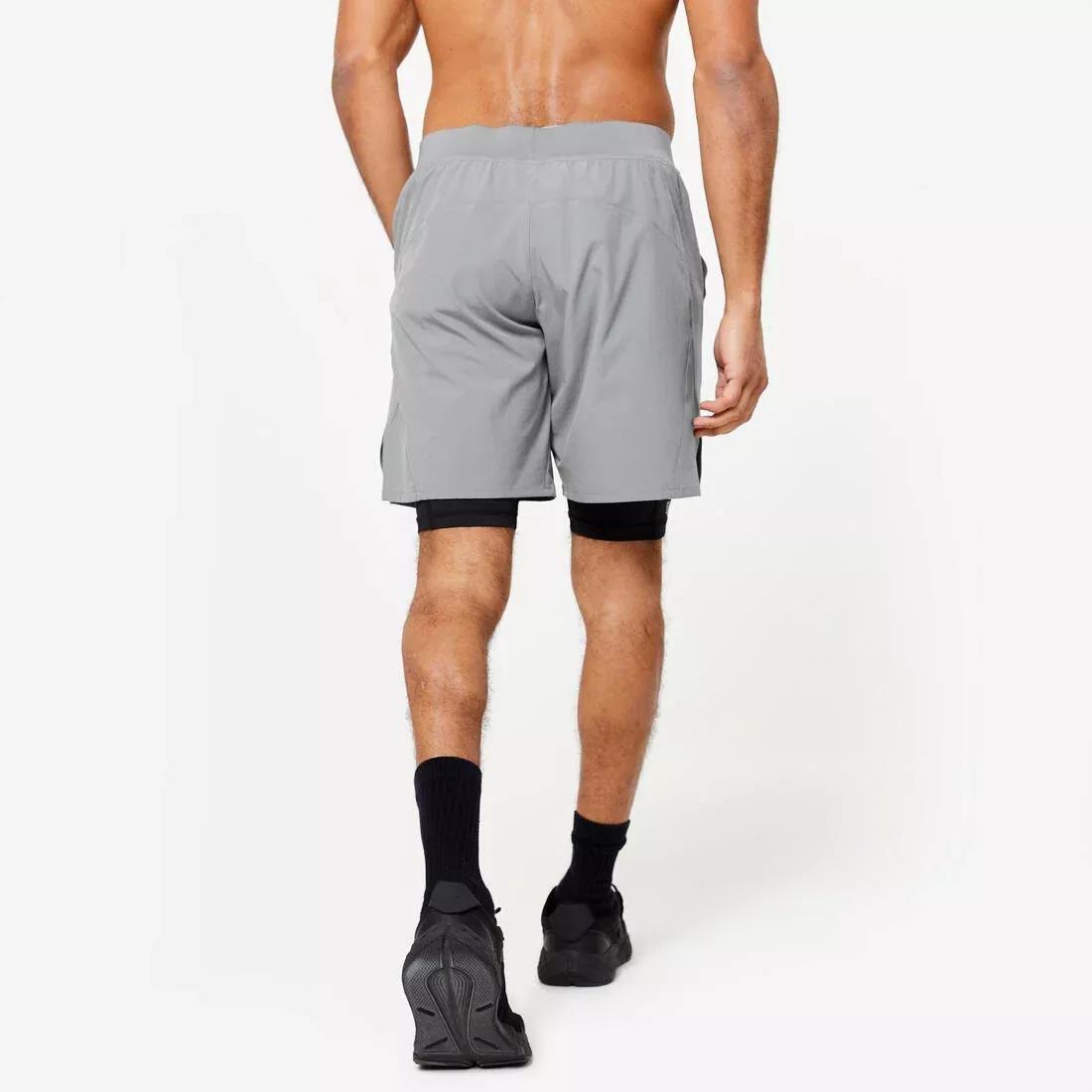 DOMYOS--SHORT 2 IN 1 GREY, , large image number 4
