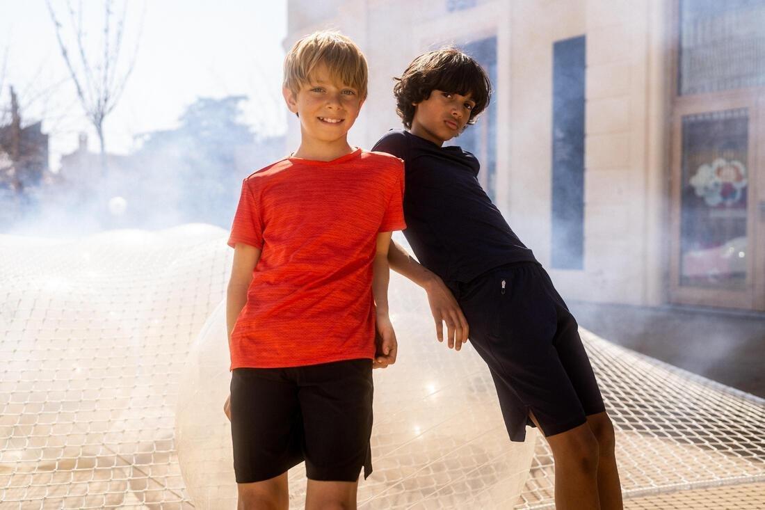 Kids Boys Breathable Synthetic Shorts - W500, Black, , large image number 4