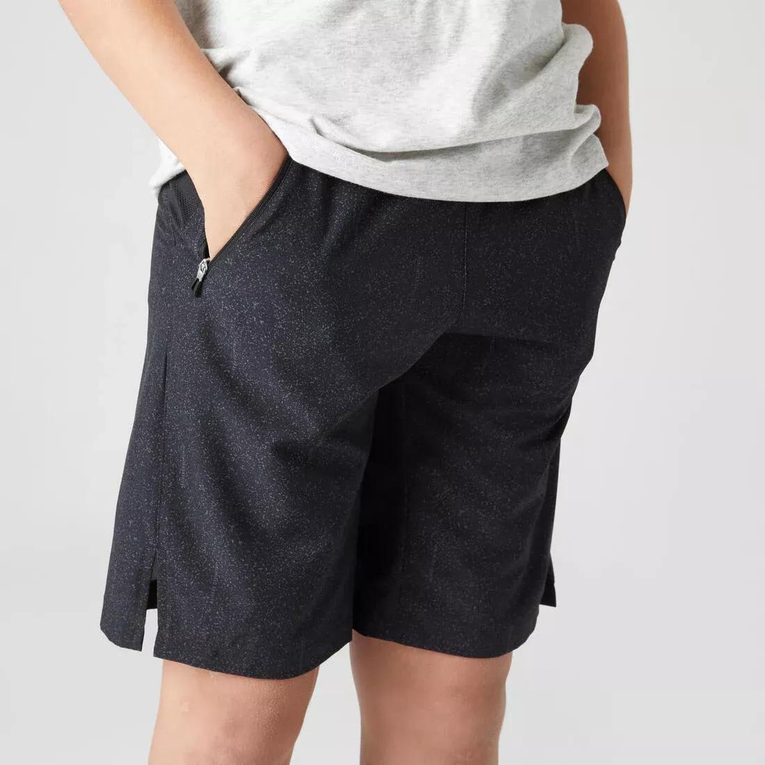 Kids Boys Breathable Synthetic Shorts - W500, Black, , large image number 11