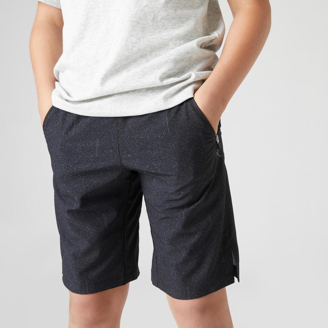 Kids Boys Breathable Synthetic Shorts - W500, Black, , large image number 13