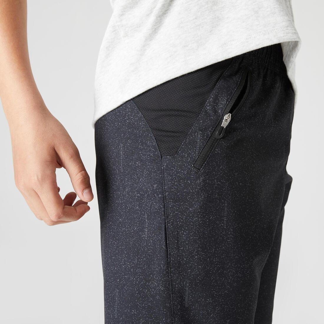 Kids Boys Breathable Synthetic Shorts - W500, Black, , large image number 14