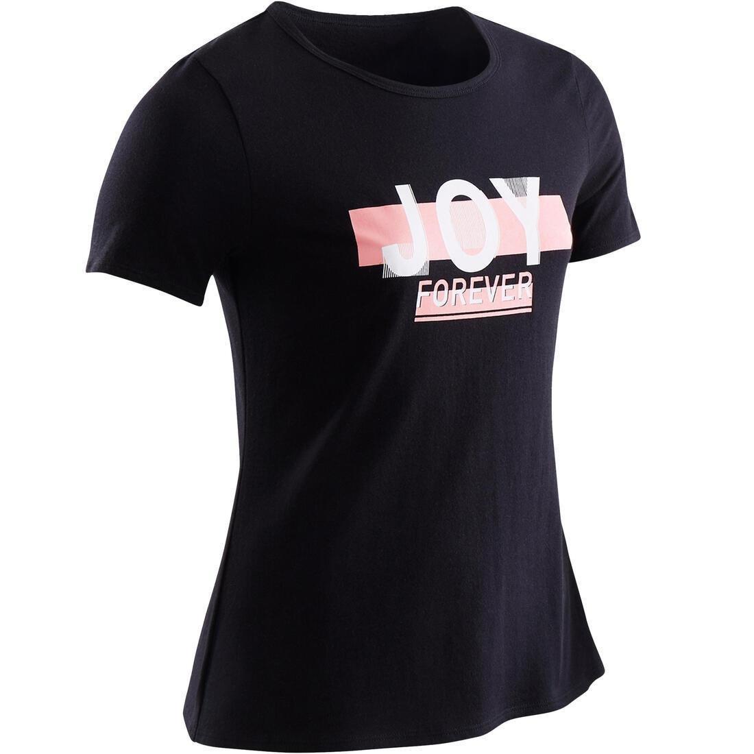 Kids Girls Short-Sleeved Gym T-Shirt - 100 Print, Navy, , large image number 2