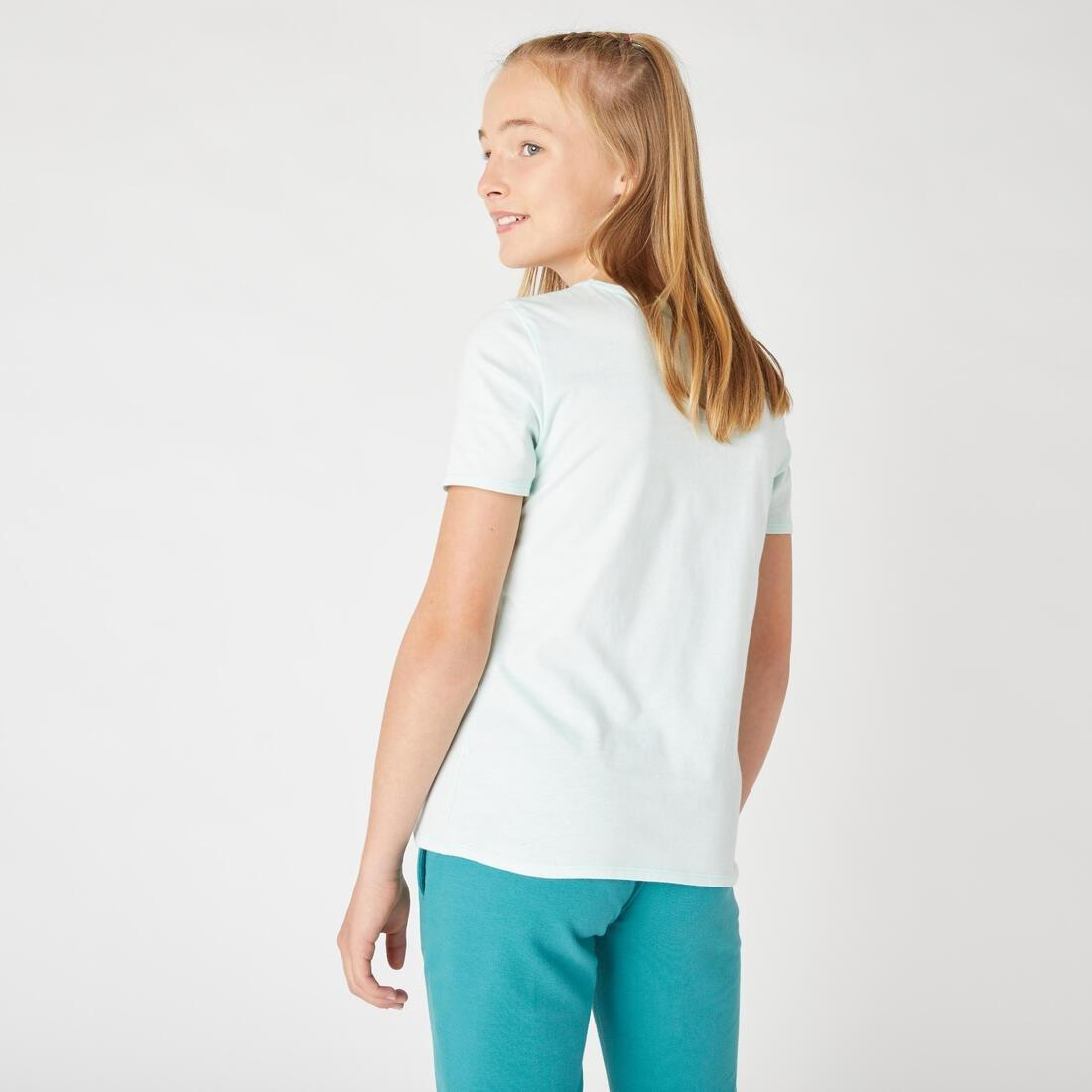 Kids Girls Short-Sleeved Gym T-Shirt - 100 Print, Navy, , large image number 5