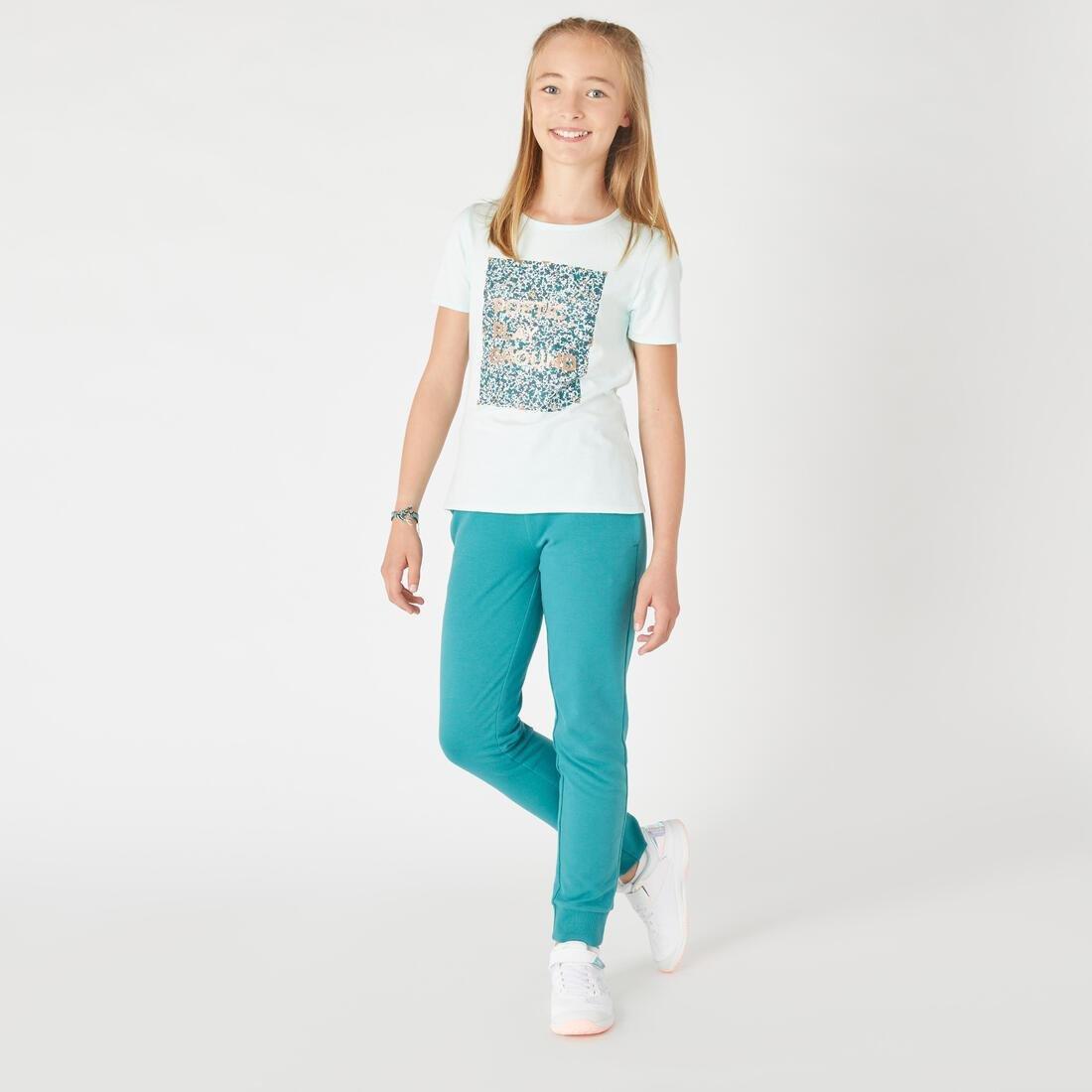 Kids Girls Short-Sleeved Gym T-Shirt - 100 Print, Navy, , large image number 9