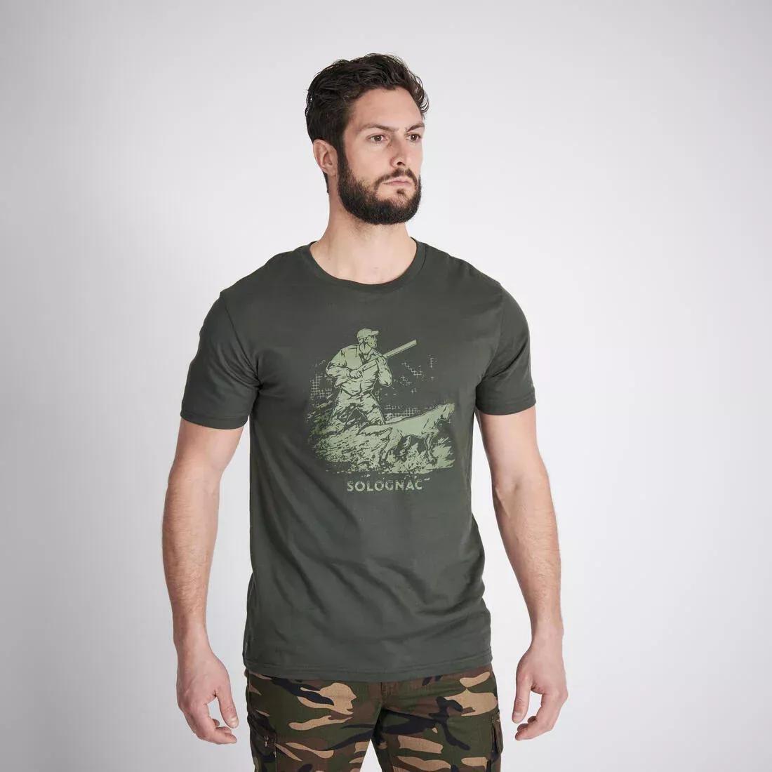 SOLOGNAC--T-SHIRT MC HUNTING D OG GREEN, , large image number 0