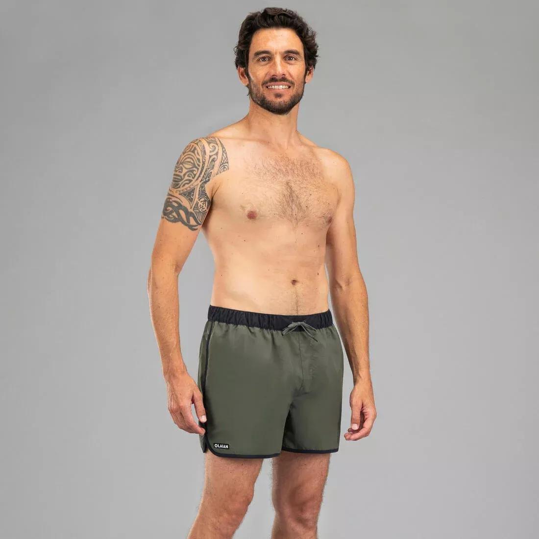 Men Surfing Short Boardshorts - 100 Sun Stripe, Black, , large image number 6