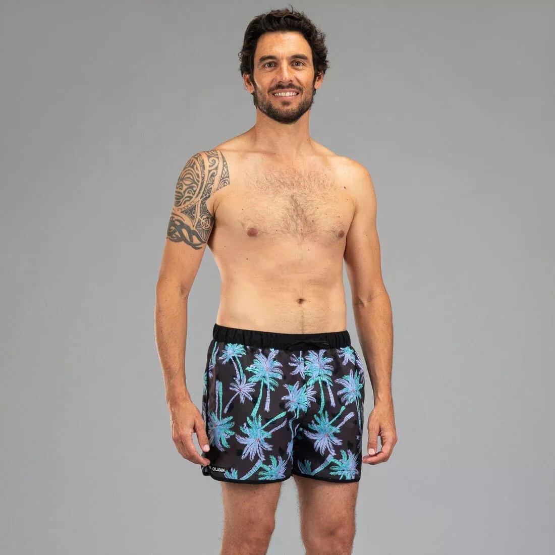 Men Surfing Short Boardshorts - 100 Sun Stripe, Black, , large image number 10