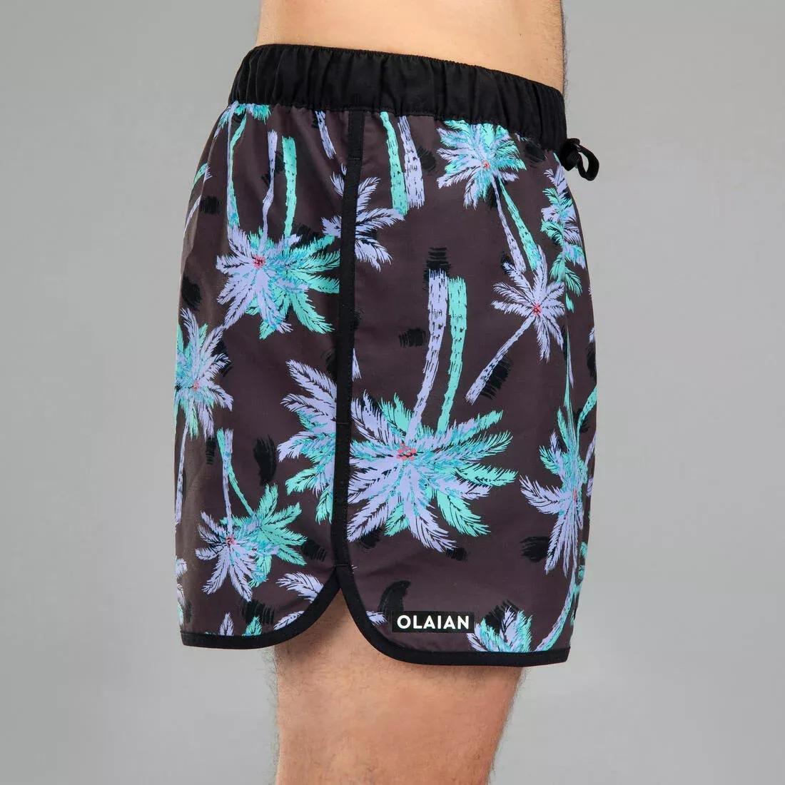 Men Surfing Short Boardshorts - 100 Sun Stripe, Black, , large image number 11