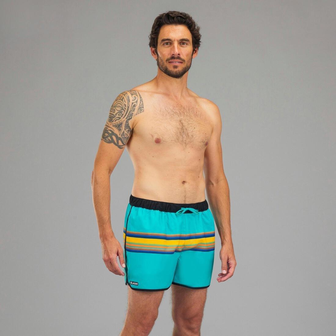 Men Surfing Short Boardshorts - 100 Sunstripe, Blue, , large image number 9