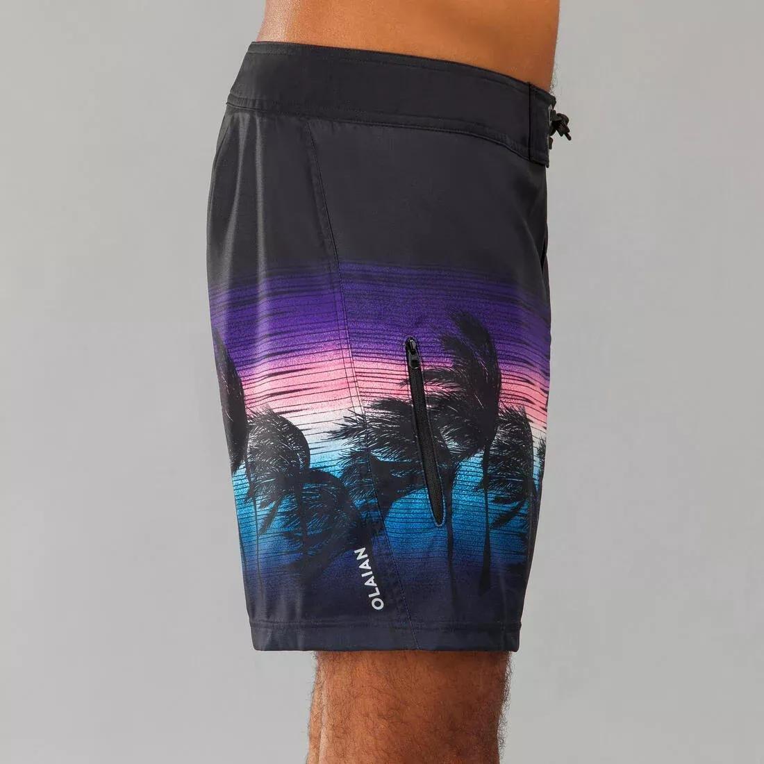 Surfing Short Boardshorts - 500 Summer, Black, , large image number 1