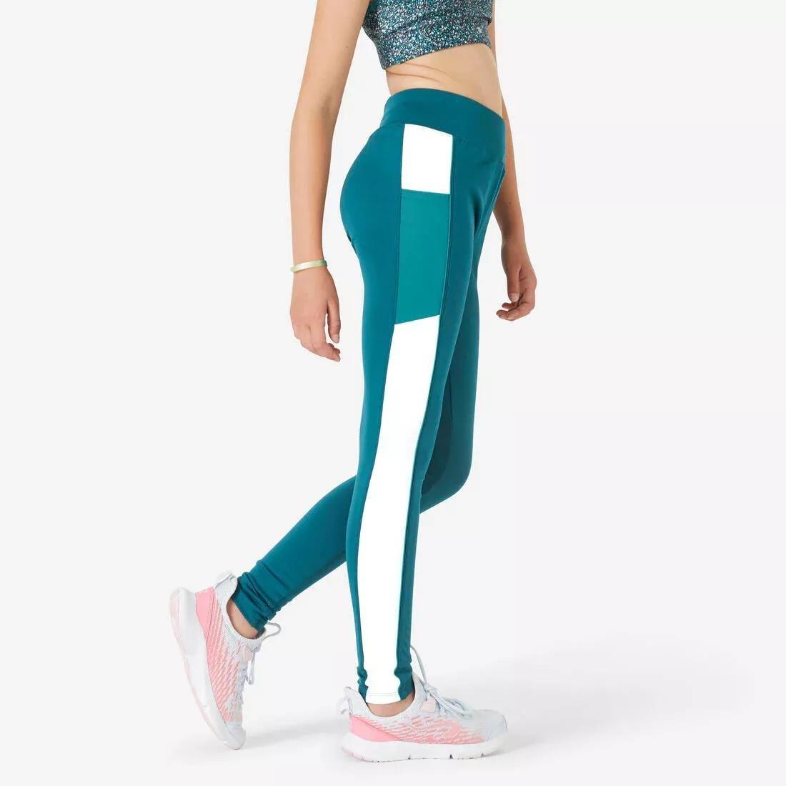 Kids Girls Breathable Leggings - S500, Navy, No Color, large image number 7