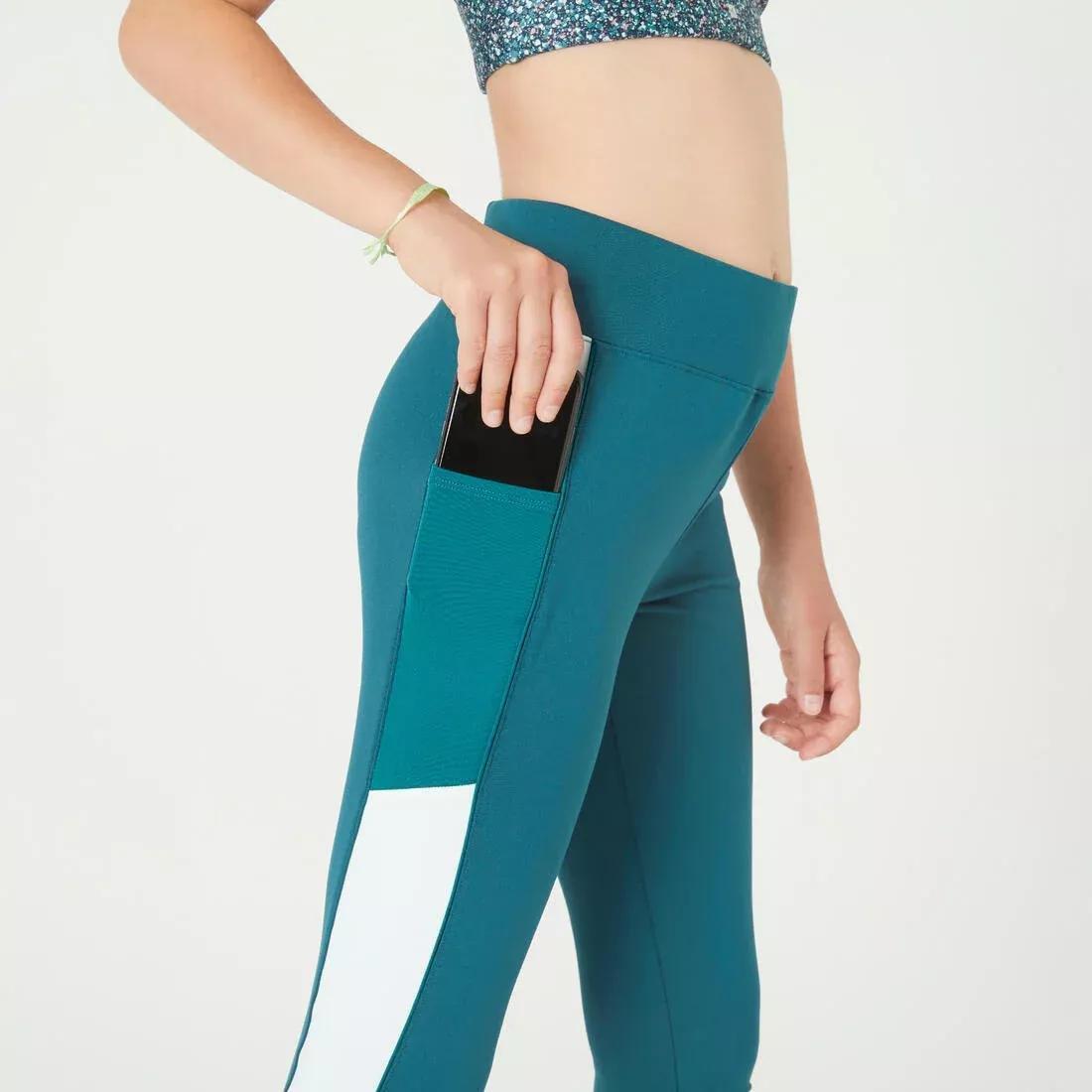 Kids Girls Breathable Leggings - S500, Navy, No Color, large image number 8