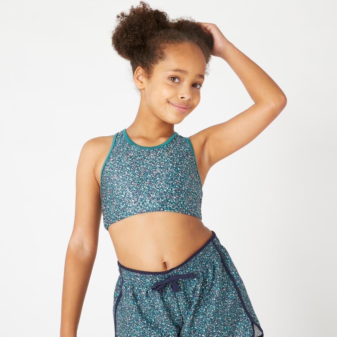 Kids Girls Breathable Sports Bra, Navy, , large image number 0