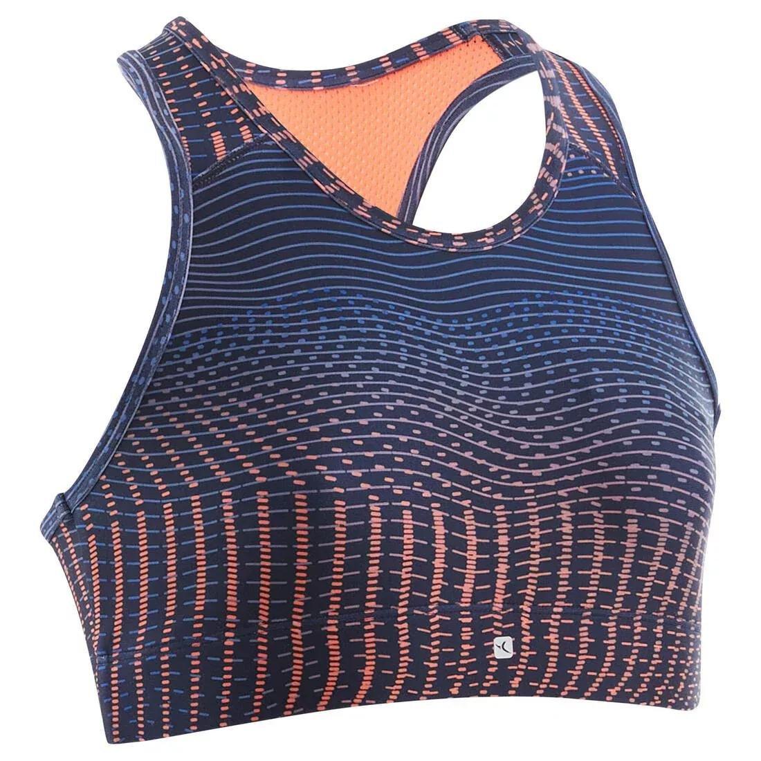 Kids Girls Breathable Sports Bra, Navy, , large image number 1
