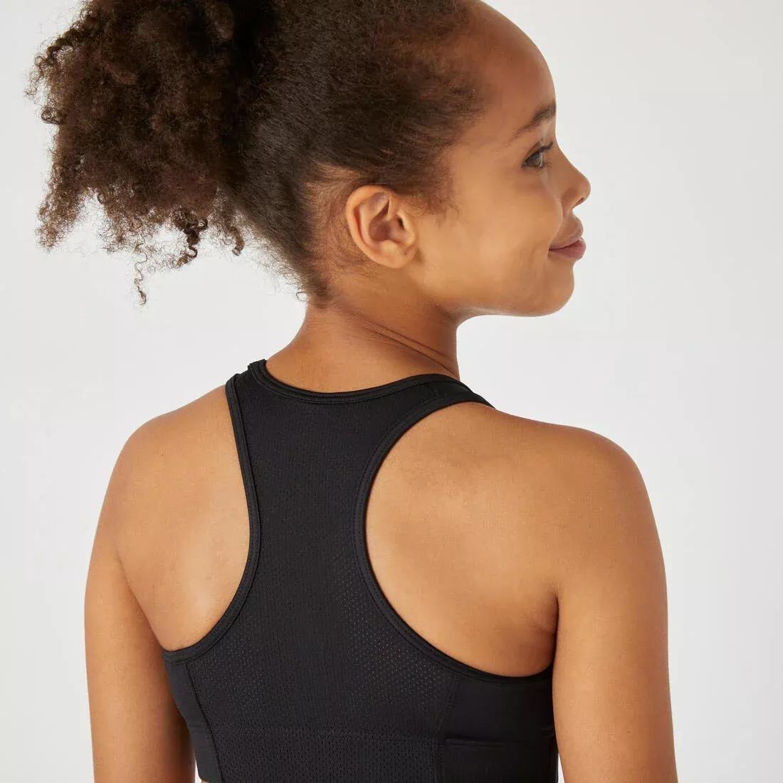 Kids Girls Breathable Sports Bra, Navy, , large image number 4