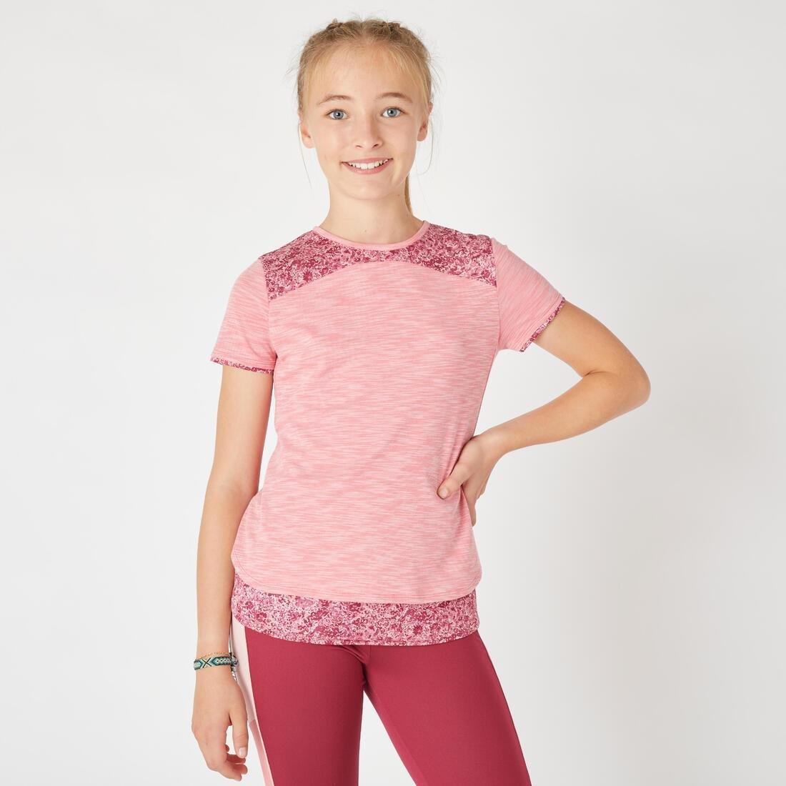 Kids Girls 2-In-1 Breathable T-Shirt, Pink, No Color, medium