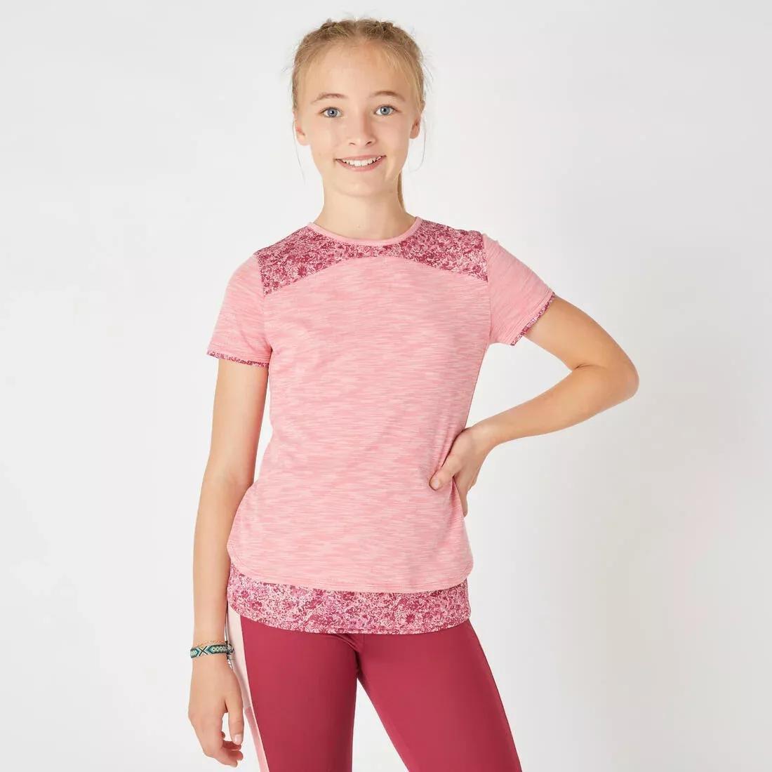Kids Girls 2-In-1 Breathable T-Shirt, Pink, , large image number 1