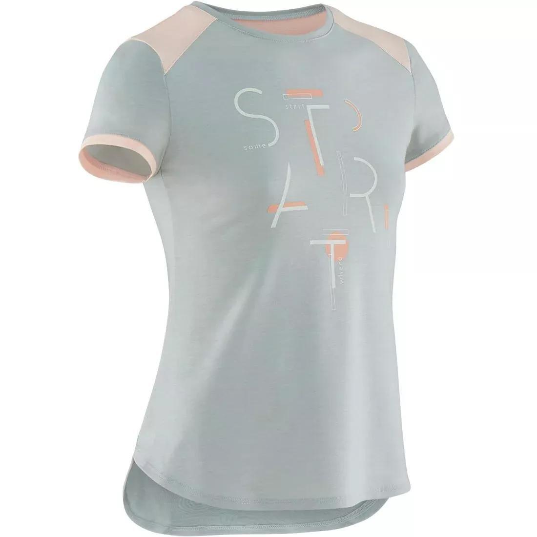 Kids Girls Breathable Short-Sleeved Gym T-Shirt - 500, Black, , large image number 1