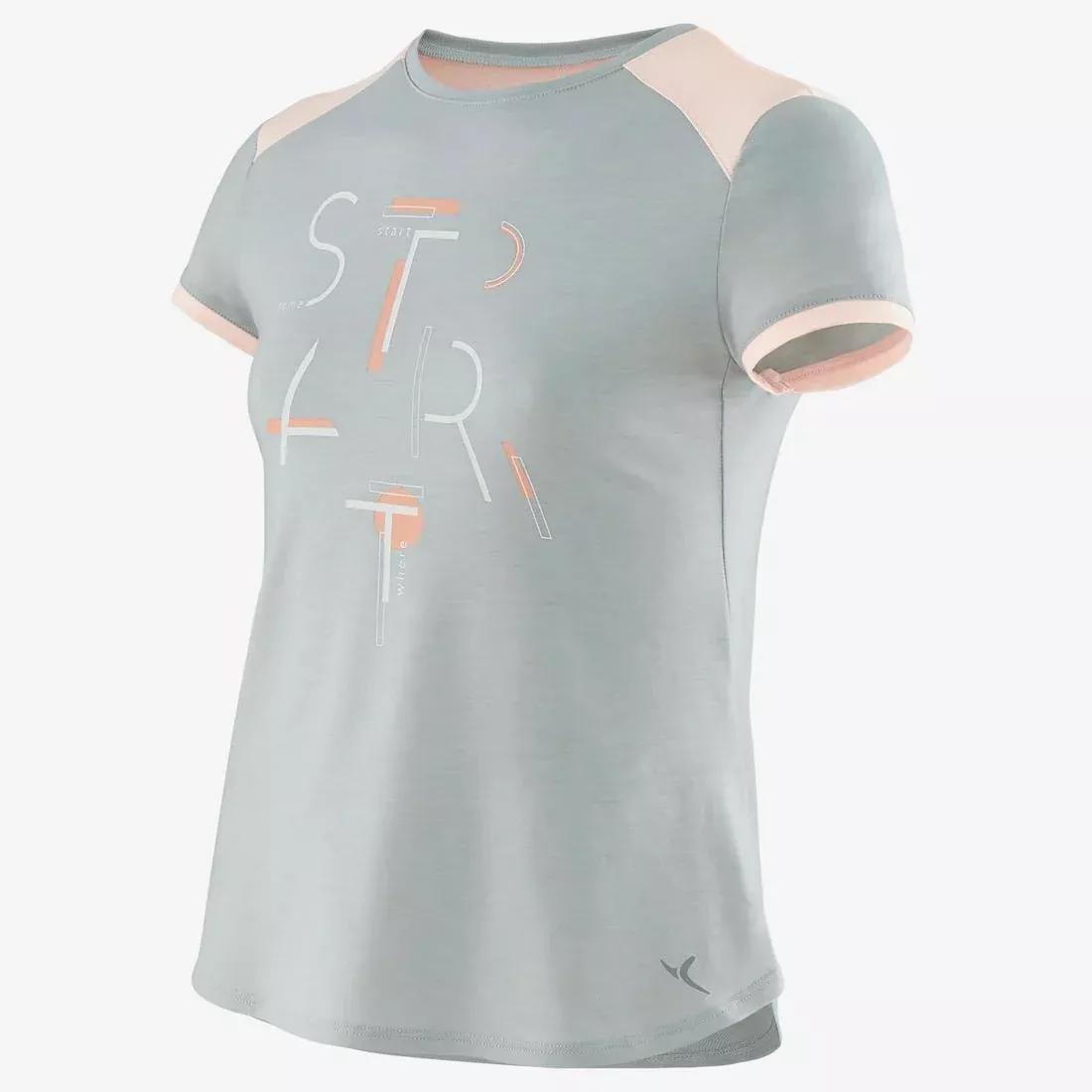 Kids Girls Breathable Short-Sleeved Gym T-Shirt - 500, Black, , large image number 13