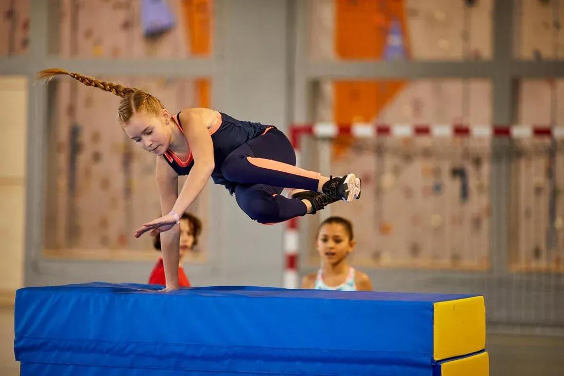 Kids Girls Breathable Gym Tank Top - 500 Plain, Navy, , large image number 12