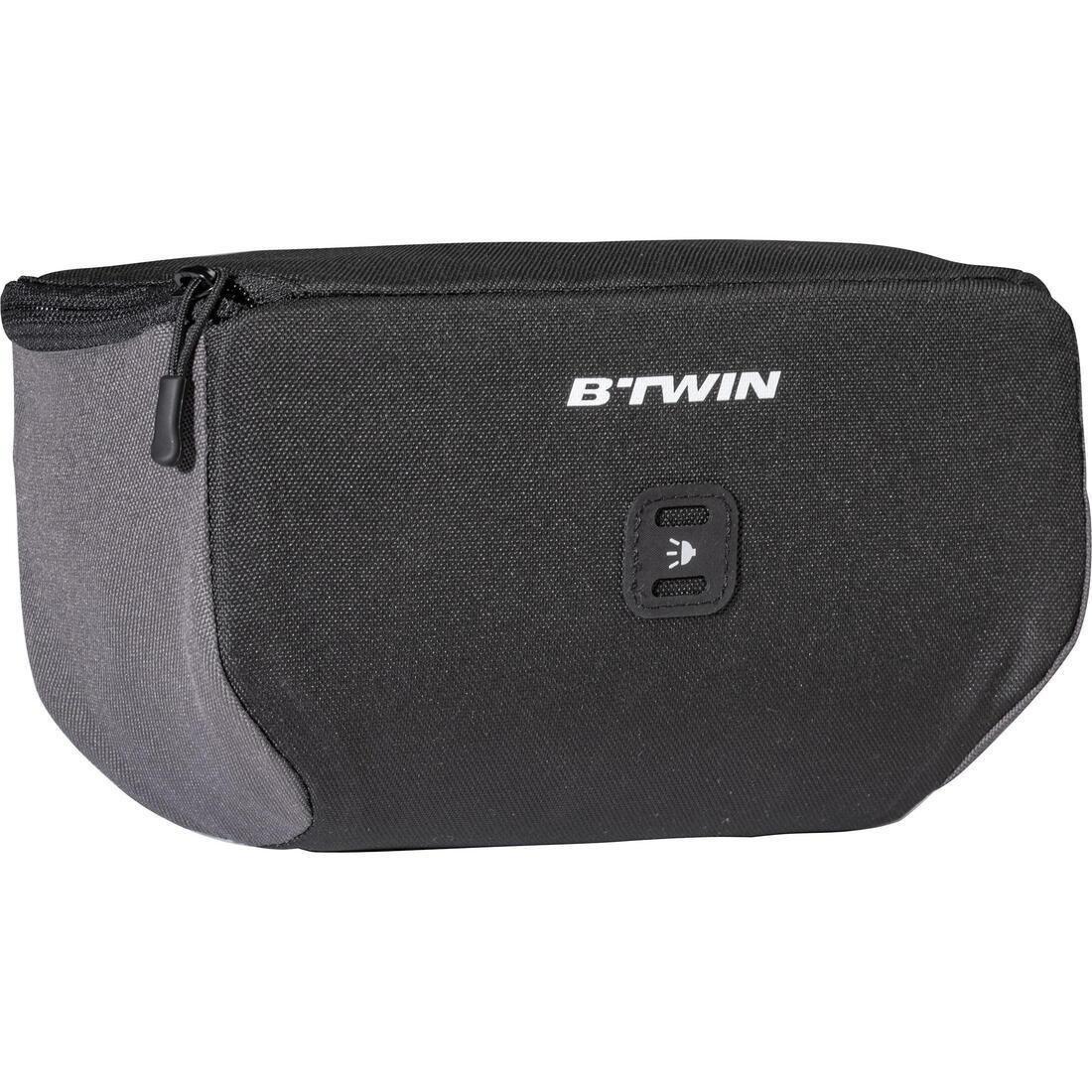 BTWIN - Kids Handlebar Bike Bag, Black