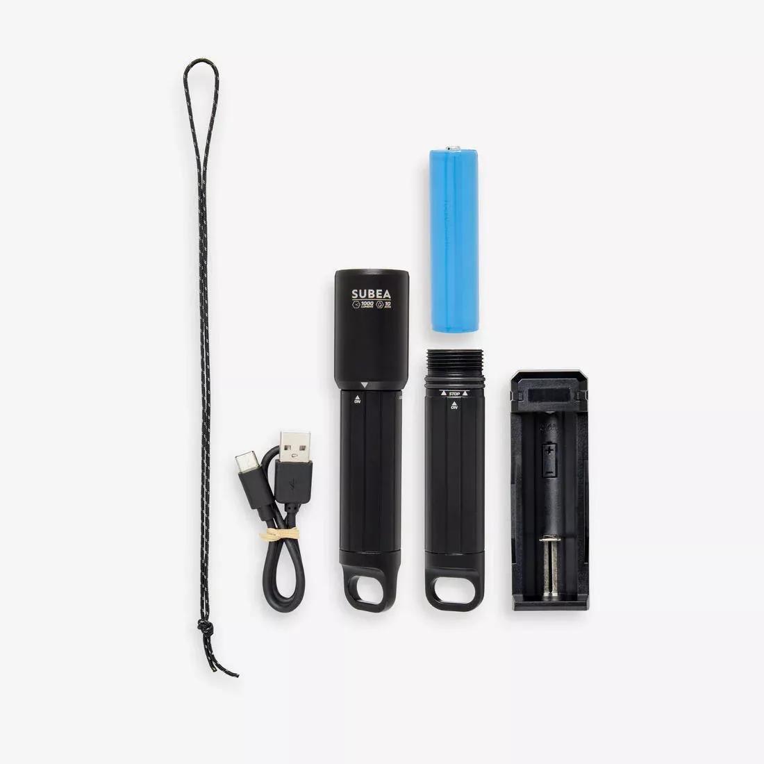 DEFAULT Scuba Diving torch 1,000 lm black, No Color, large image number 3
