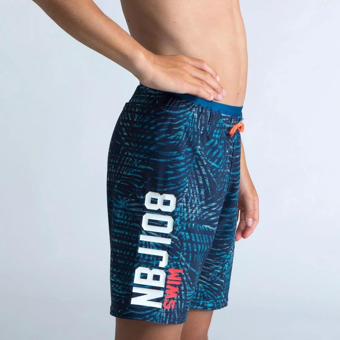 Kids Boys Long Swimming Swim Shorts - All Jo 100, Navy, , large image number 10