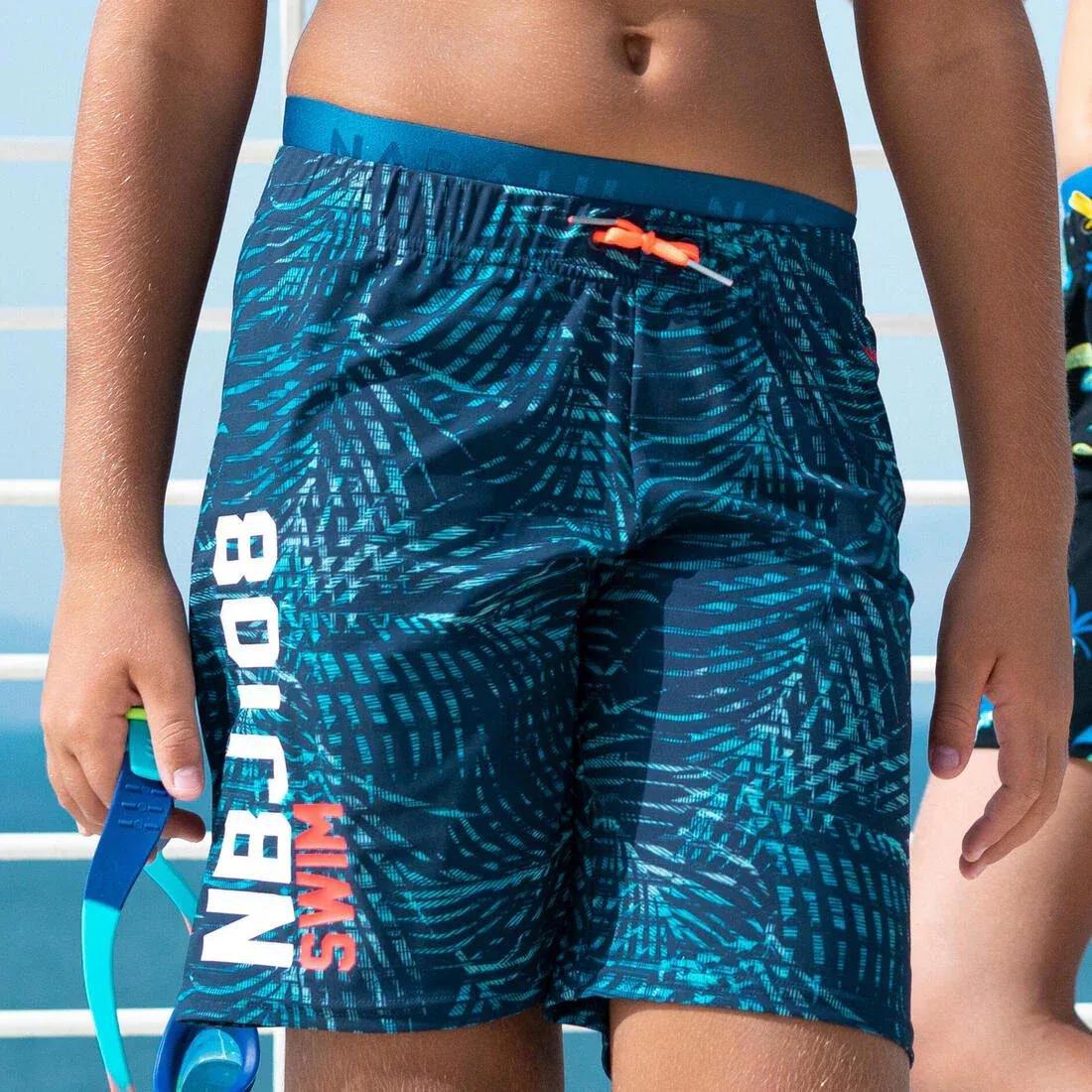 Kids Boys Long Swimming Swim Shorts - All Jo 100, Navy, , large image number 13