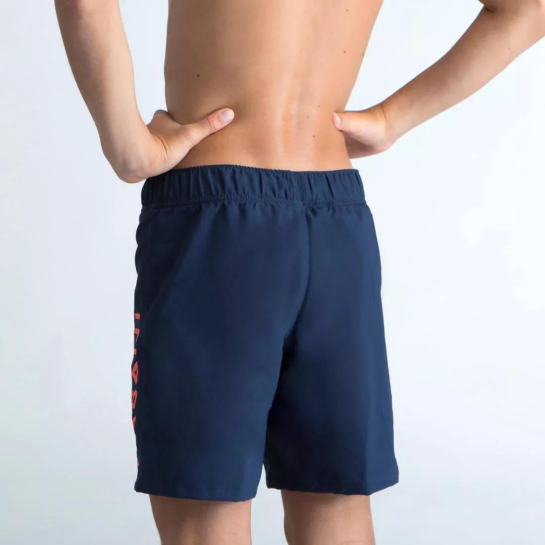 Kids Boys Swimming Shorts - 100 Basic, Blue, 5401_000, large image number 2
