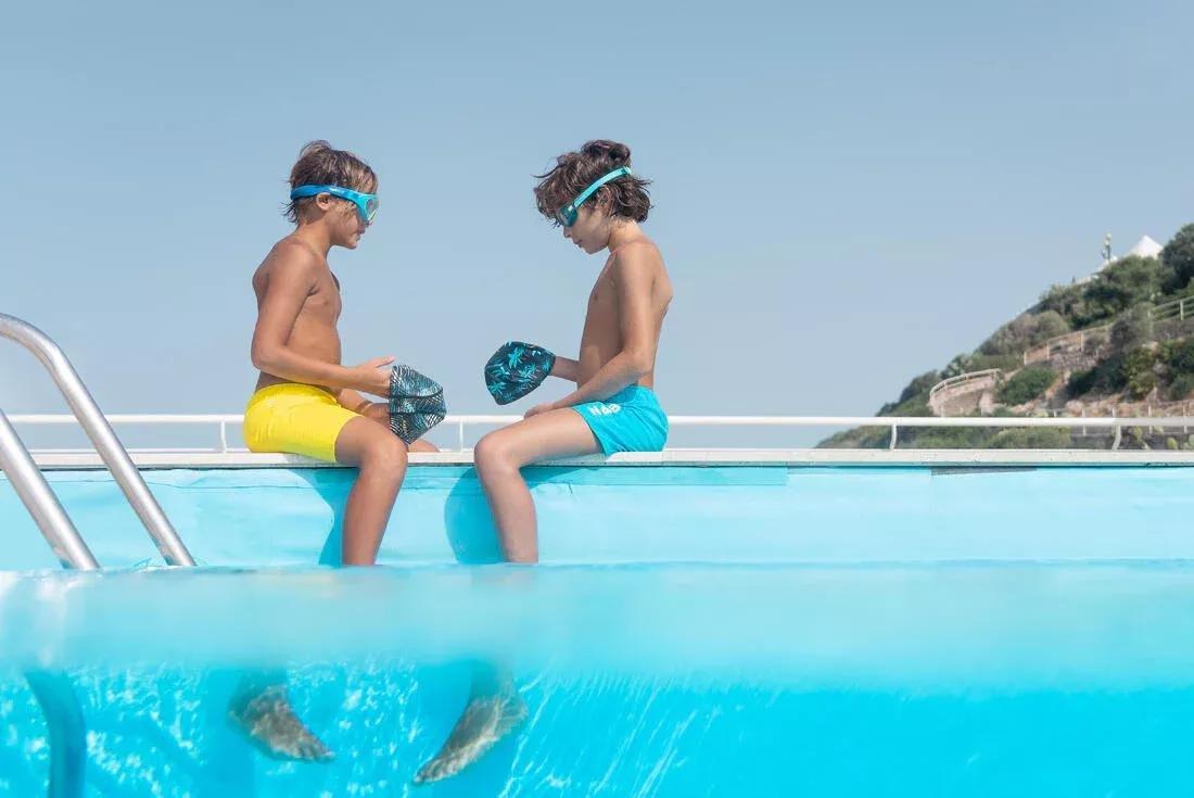 Kids Boys Swimming Shorts - 100 Basic, Blue, , large image number 14