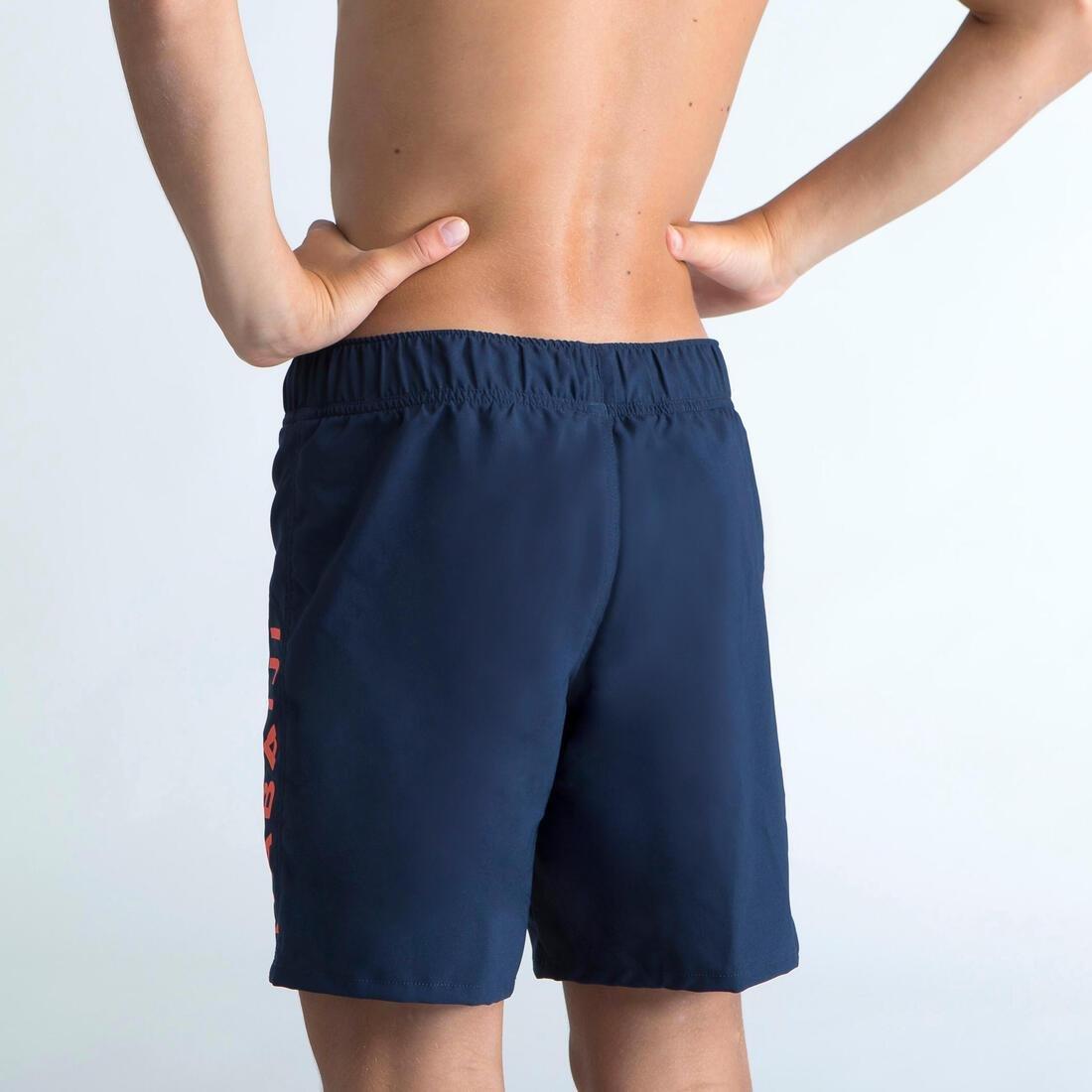 Kids Boys Swimming Swim Shorts - 100 Basic, Navy, No Color, medium