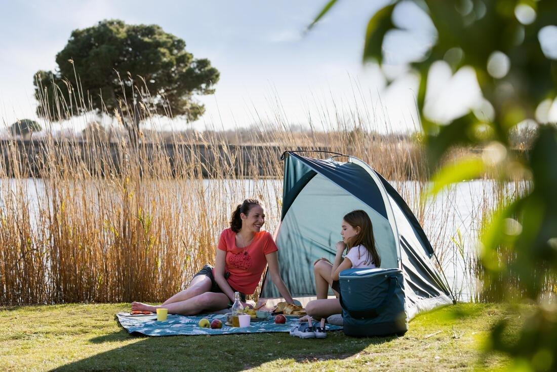 Camping Shelter With Poles 1 Person Arpenaz 1P Blue QUECHUA