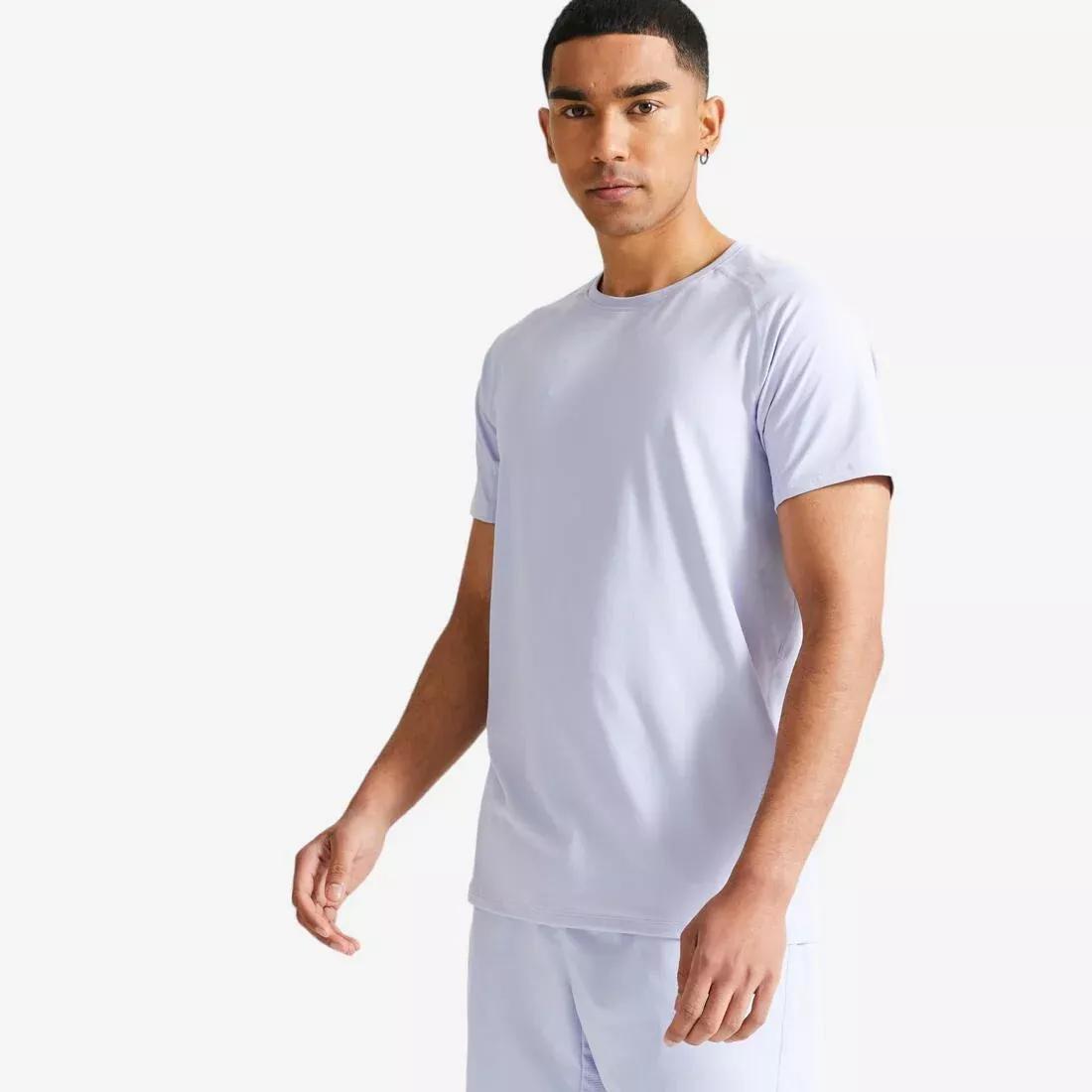 Men Fitness Breathable Essential Crew Neck T-Shirt, Blue, , large image number 0